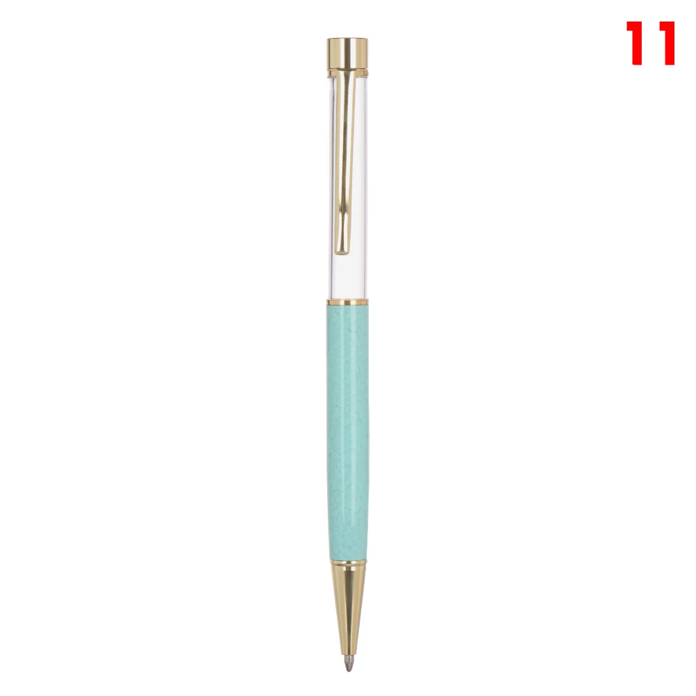 Нейтральная Шариковая ручка для самостоятельного наполнения, пустая шариковая ручка с кристаллами, caneta, без золотистой фольги, Шариковые школьные ручки для девочек - Цвет: 11