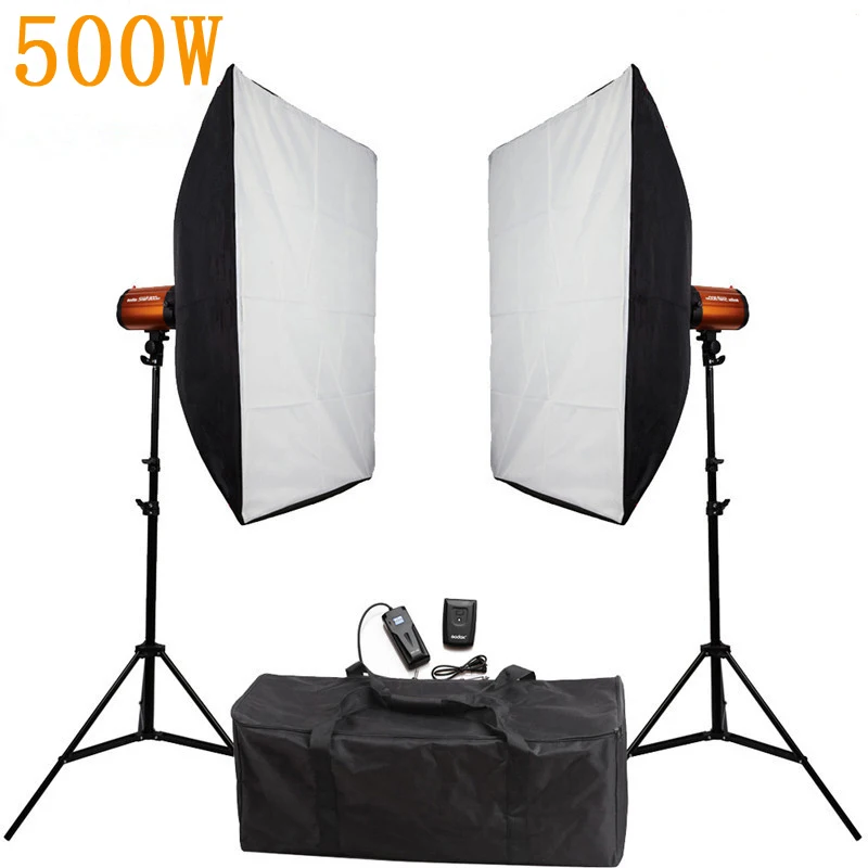 

500ws Photography Godox Smart 250SDI Monolight Flash Strobe Flash Light Softbox Stand Flash Lighting Kits for Camera Photo Video