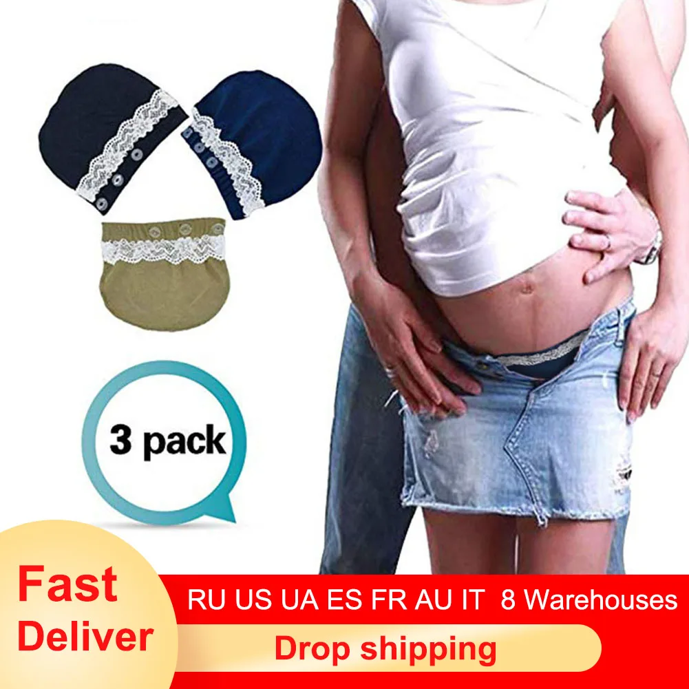 Maternity Pregnancy Waistband Belt Soft Adjustable Elastic Pants Lengthening Waist Extenders Button Mother Loose Pants Belt