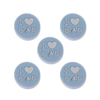 

5pcs/lot Baby Silicone Beads Teething Teethers Nursing Toy I Love Mon/Dad Letter Teether Beads Food Grade Silicone DIY