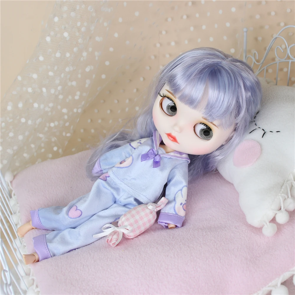 dbs gelado blyth boneca brinquedo roupa pijamas eyeshade roupas de boneca rosa azul nightclothes patch anime bonito roupas