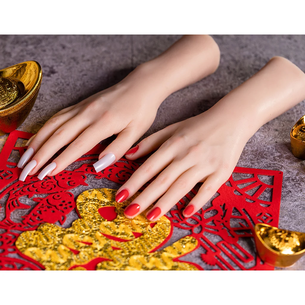 Female Flexible Soft Mannequin Model Hands for Tattoo Practice, Nail Rings Watch Display, Art Drawing