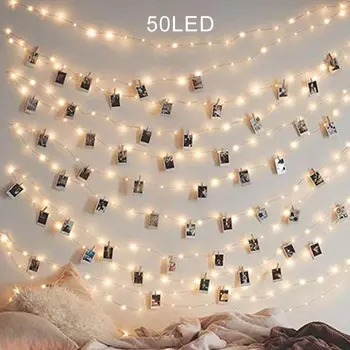 

Copper Wire Photo Clip Light String Usb Christmas Starry Decorative Light String Christmas Decoration Led Modeling Light