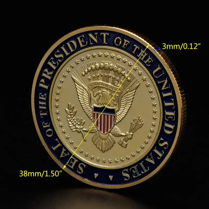 Commemorative Coin America President Trump Speech Crafts Art Storage Souvenir Alloy Round Gifts