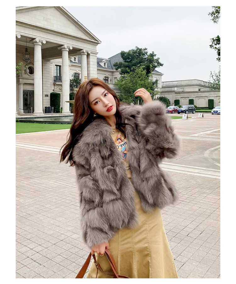 2021 New Autumn And Winter Fur Coat Women's High-Quality Fox Fur Coat Plus Size Thick Warm Short Coat Women Parkas