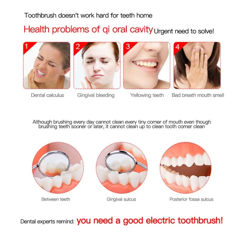 Powerful Ultrasonic Sonic Electric Toothbrush USB Charge Rechargeable Tooth Brushes Washable Electronic Whitening Teeth Brush Powerful Ultrasonic Sonic Electric Toothbrush USB Charge Rechargeable Tooth Brushes Washable Electronic Whitening Teeth Brush