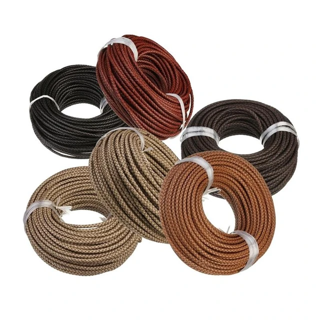 Round Leather Thread Jewelry Making  Brown Leather String Necklace Cord -  Jewelry Findings & Components - Aliexpress