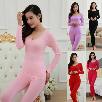 

1 Set Women Thermal Underwear Winter Long Johns Long Sleeve Female Thermal Clothing Cotton Thermal Shirt