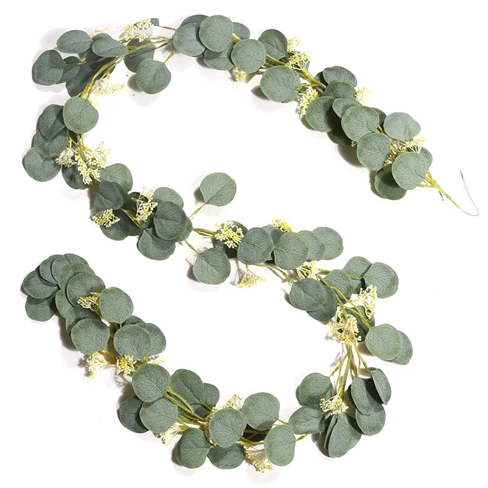 2 м искусственный эвкалипт зеленые листья гирлянда зелень лоза Висячие растения