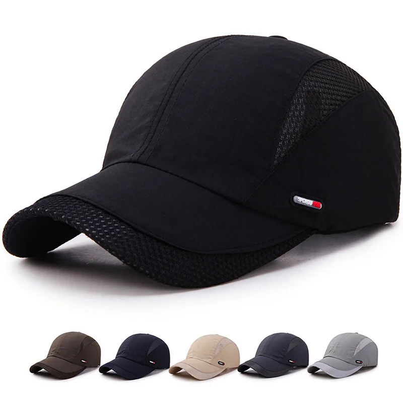 

2020 Summer New Mens Outdoor Sport Sunscreen Baseball Hat Running Visor Cap Breathable Quick Dry Mesh Caps Gorras Chapeu