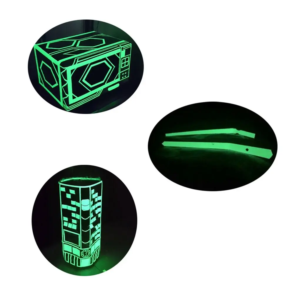 Reflective Glow Tape Self-adhesive Sticker Removable Luminous Tape Fluorescent Glowing Dark Striking Warning Tape Dropshipping - Цвет: Green 1.5CMx1M