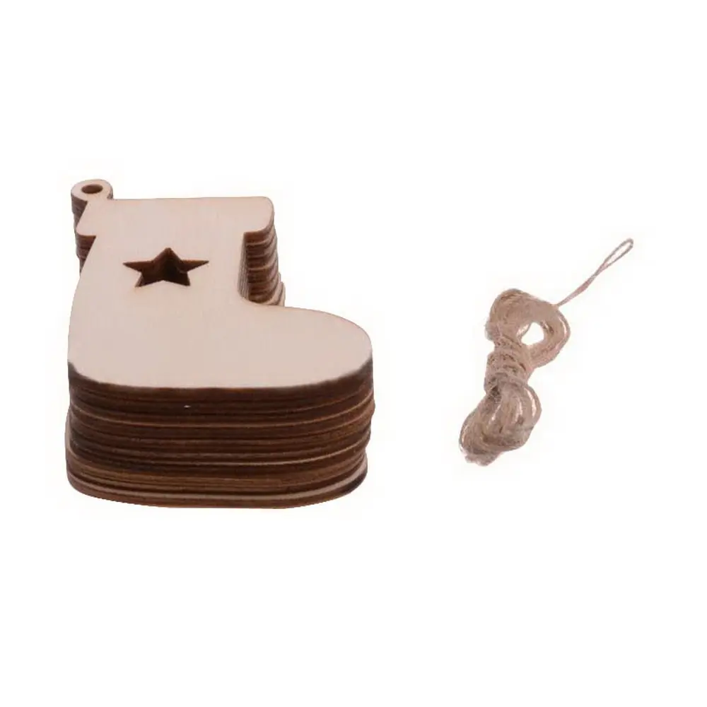 10PCS/set Christmas Tree Ornaments Wooden Pendants For DIY Handmade Party Decorations | Дом и сад
