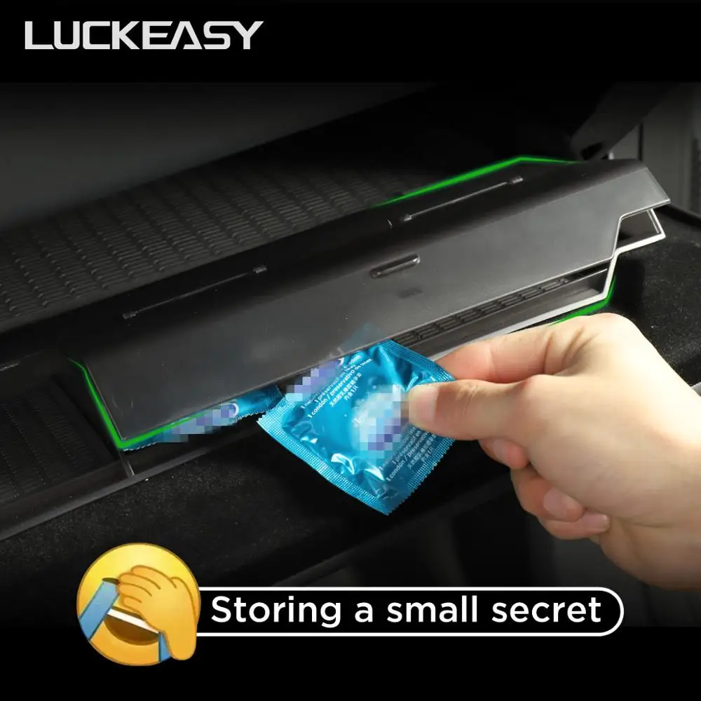 

LUCKEASY for Tesla Model X 2017-2020 Car Central armrest Box Stowing Tidying Glove Box Double Storey Non-Slip