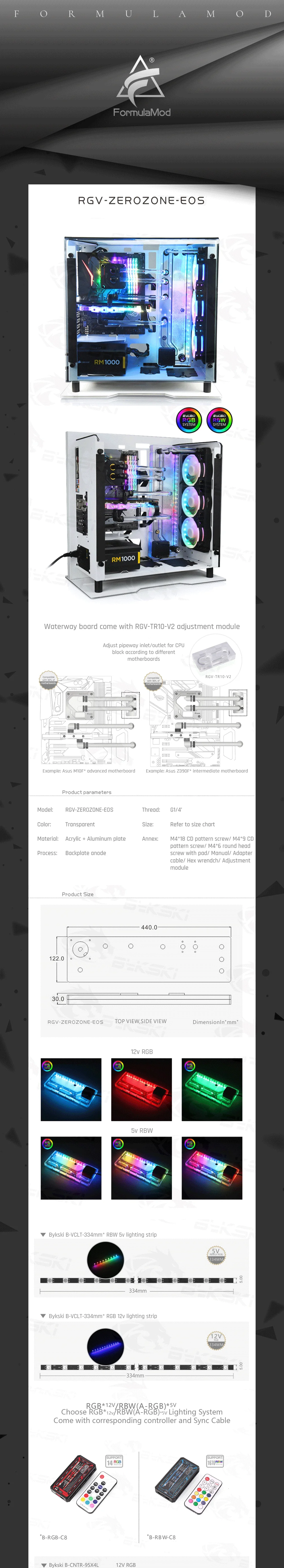 Bykski RGV-ZEROZONE-EOS-P Waterway Board Cooling Kit For Zerozone EOS Case For CPU Block Single GPU 360 Radiator Building  