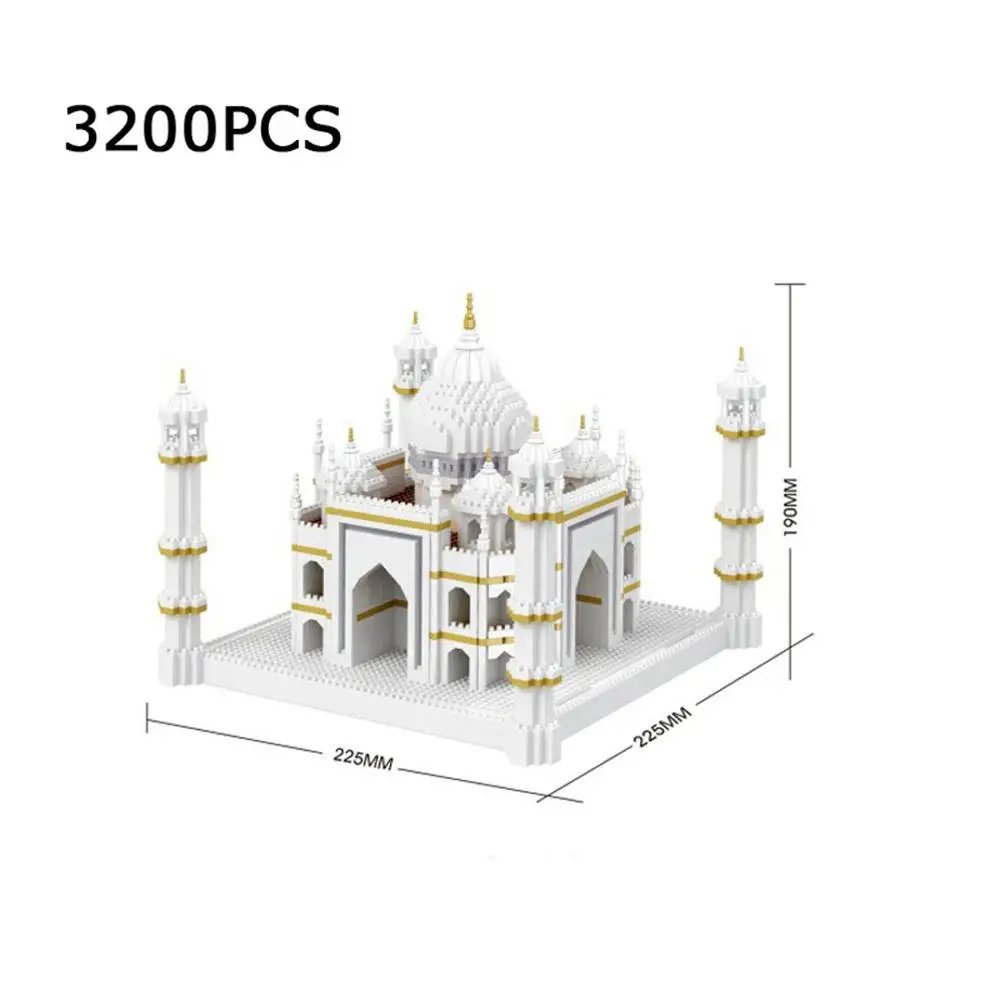 

hot LegoINGlys city creators Street view Famous Taj Mahal India nano micro diamond building blocks model bricks toys for gifts