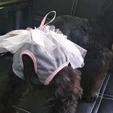 S-XL 3Colors Washable Bow Mesh Dog Physiological Diapers Breathable Soft Pet Sanitary Panties Menstruation Briefs