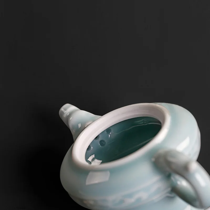 Для китайского кунг-фу чайный сервиз celadon Карп керамический маленький Чайник Чайная машина для приготовления чая один горшок зеленый чайник teaware