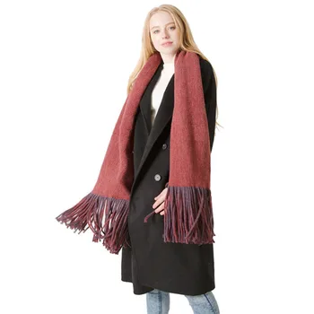 

2020 autumn and winter new long solid color imitation wool increase thickening warm and cold protection big shawl scarf 69