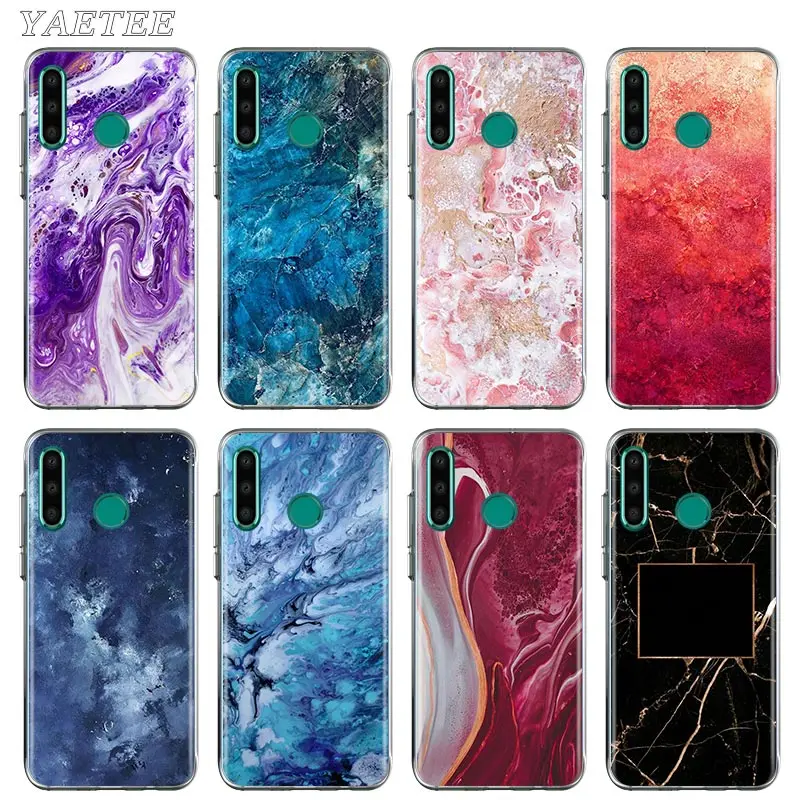 

Silicone Case For Huawei Y6 Y7 Y9 Prime 2019 Y8S Y9a Y6p Mate 10 Lite 20 Pro Phone Cases Funda Cover Gradual Marble Coque