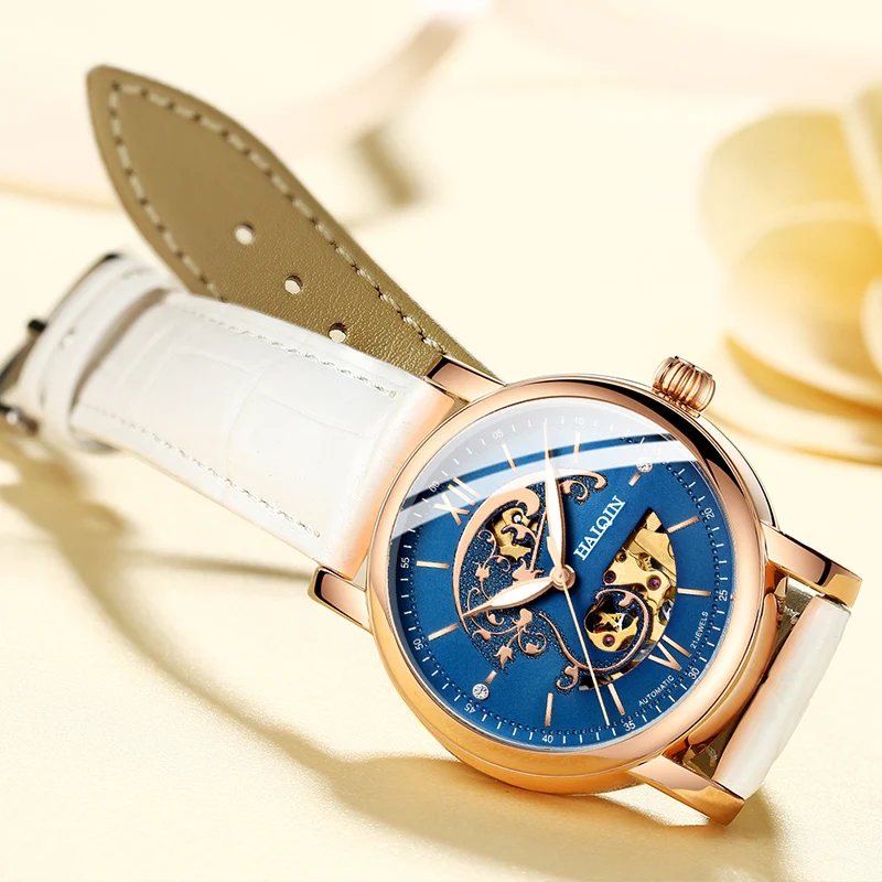 Новые HAIQIN женские часы модные простые женские часы механические часы для женщин автоматические часы для женщин Relogio Feminino