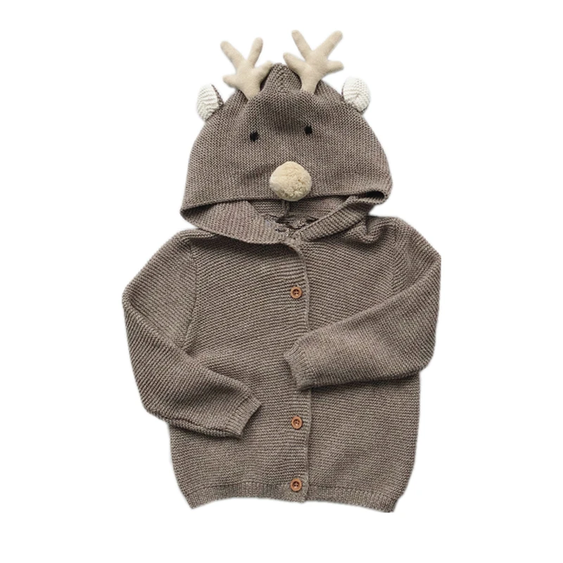 Spring Baby Boys Knitted Coat Baby Girls Outerwear& Coats New Cute Cartoon Knit Cardigan Kids Clothes Boy Girl Clothes
