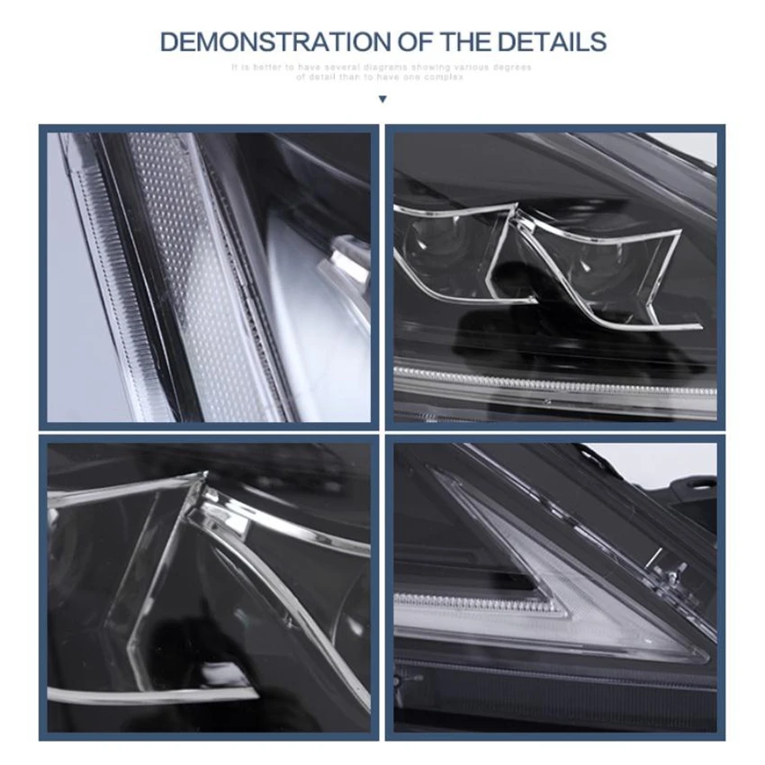 VLAND factory for car headlight for IS250 head lamp 2006 2012 new design with full LED lens and sequential turn signal