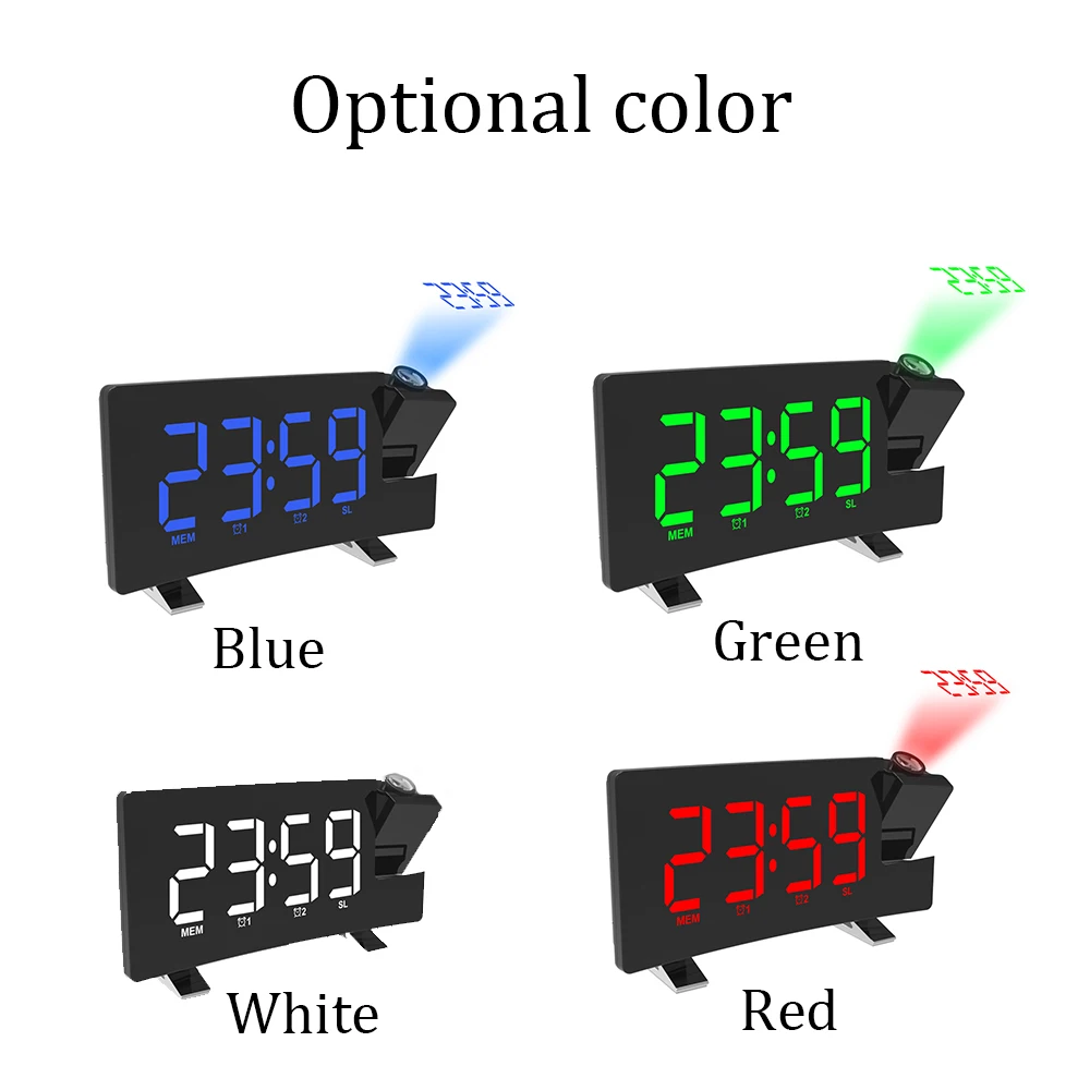

8 Inch Large Display Digital LED Light Alarm Clock Projection Clock Suitable For Study Office Bedroom Living room