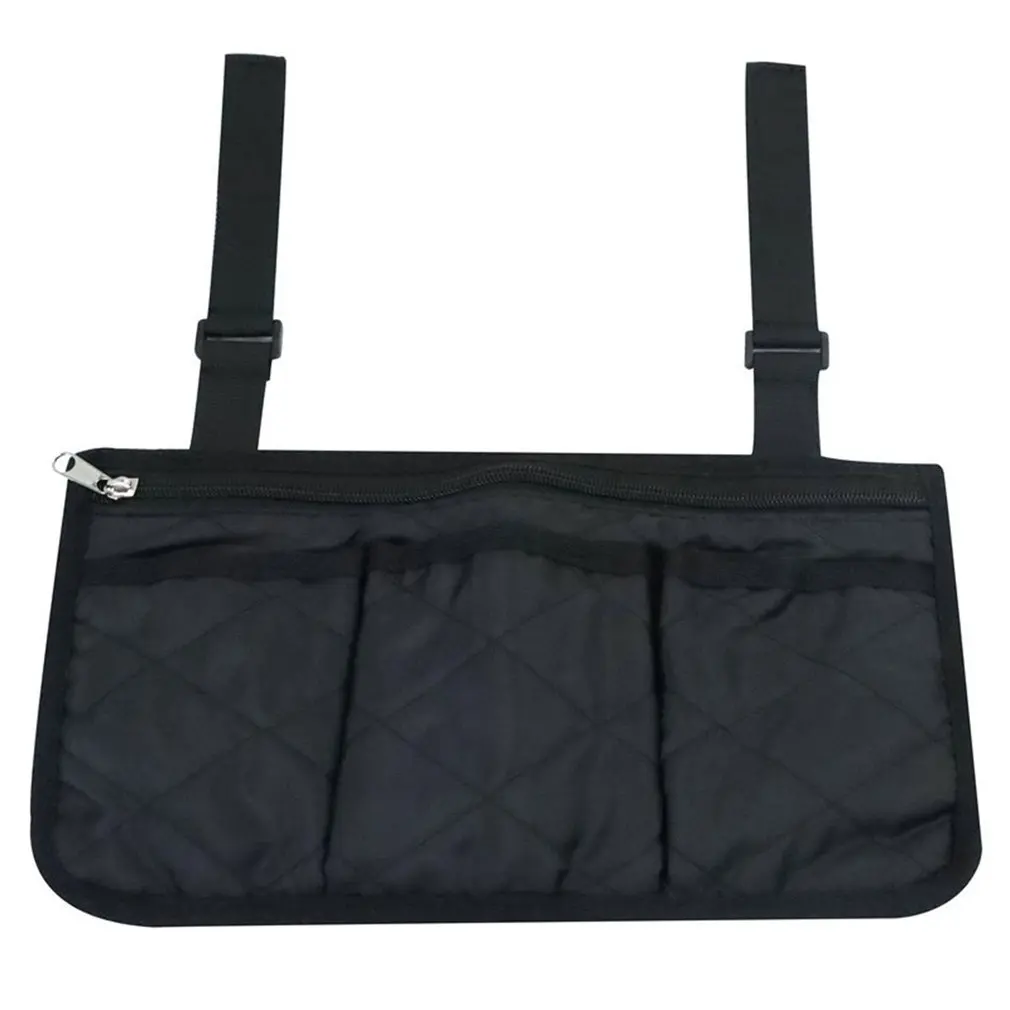 

Wheelchair Armrest Accessories Side Bags To Hang On Side With Bright Line Waterproof Black Walker Storage Pouches