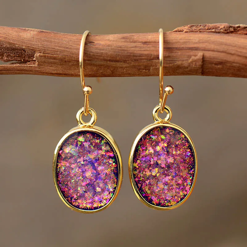 Latest Bling Women Earrings High End Charming Opal Dangle Earring Elegant Jewelry Bijoux