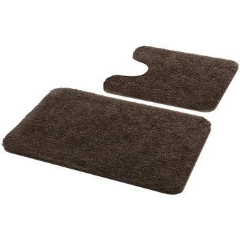

Bathroom Rugs Set 2 Pieces - Shaggy Soft Bath Mat & U-Shaped Toilet Rug, Non-Slip Machine Wash/Dry Absorbent