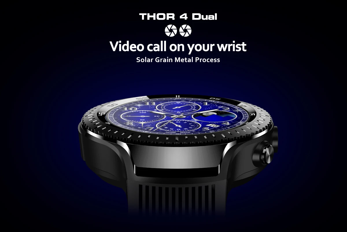 Смарт-часы Zeblaze THOR 4 с двойным дисплеем 1,4 дюйма, 4G, двойная камера, 1+ 16 ГБ, 530 Мп+ Мп, память камеры, мА/ч, Смарт-часы для android