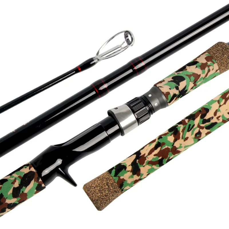 Bassland snakehead Fishing rod 2.4m casting H action EVA handle Carbon Fiber Camouflage rod travel fishing rod fishing gear