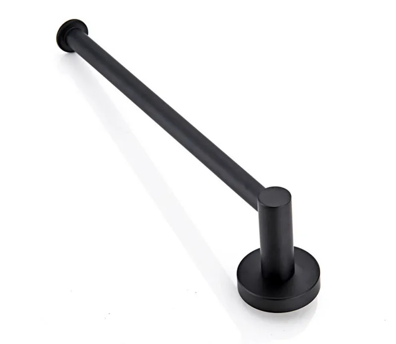 Tuqiu 25cm Towel Bar Wall Mounted Towel Rack Bathroom Brass and Stainless Steel Towel Hanger Rail Matte Black Towel Holder