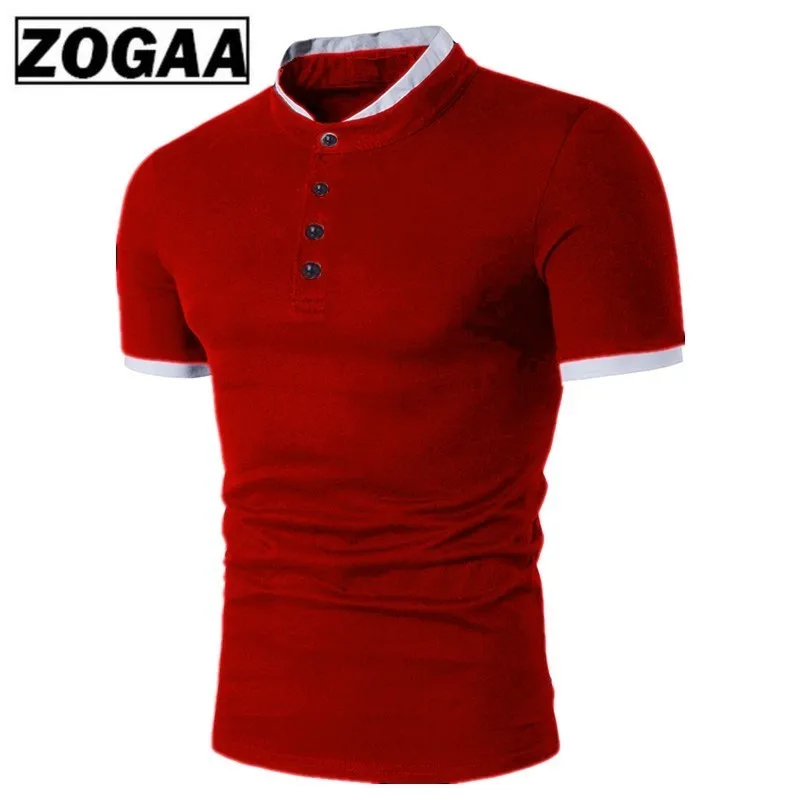 ZOGAA, новинка, поло, мужская рубашка, хлопок, короткий рукав, рубашка, повседневная, летняя, дышащая, одноцветная, Мужская рубашка поло размера плюс S-3XL