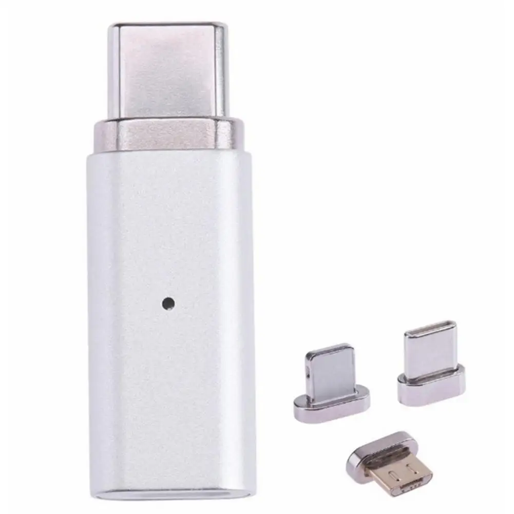 3 в 1 Магнитный Micro USB разъем кабель для передачи данных адаптер Micro USB/type-C/для iPhone зарядный кабель замена передачи разъем - Цвет: 3 IN 1 Silver