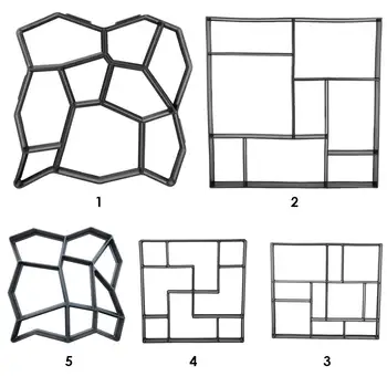 

Garden Pavement Mold Garden Walk Pavement Concrete Mould DIY Manually Paving Cement Brick Stone Road Concrete Molds Pathmate M