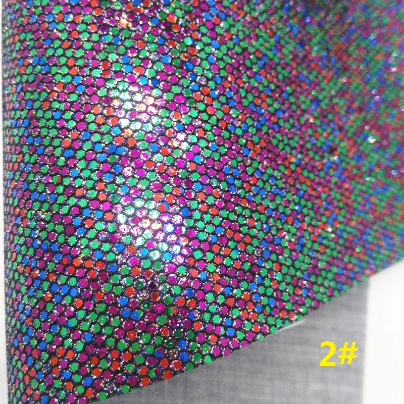 Зеленый фиолетовый блеск ткани, с эффектом блестящей кожи листы Хэллоуин блестящая ткань винил для лук А4 " x 11" Мерцание Ming XM257