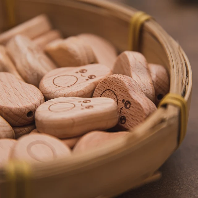 10Pc Wooden Beads Baby Teether Beech Avocado Bead DIY Teething Pacifier Chain Necklace BPA Free Wood Baby Accessories Nurse Gift 3