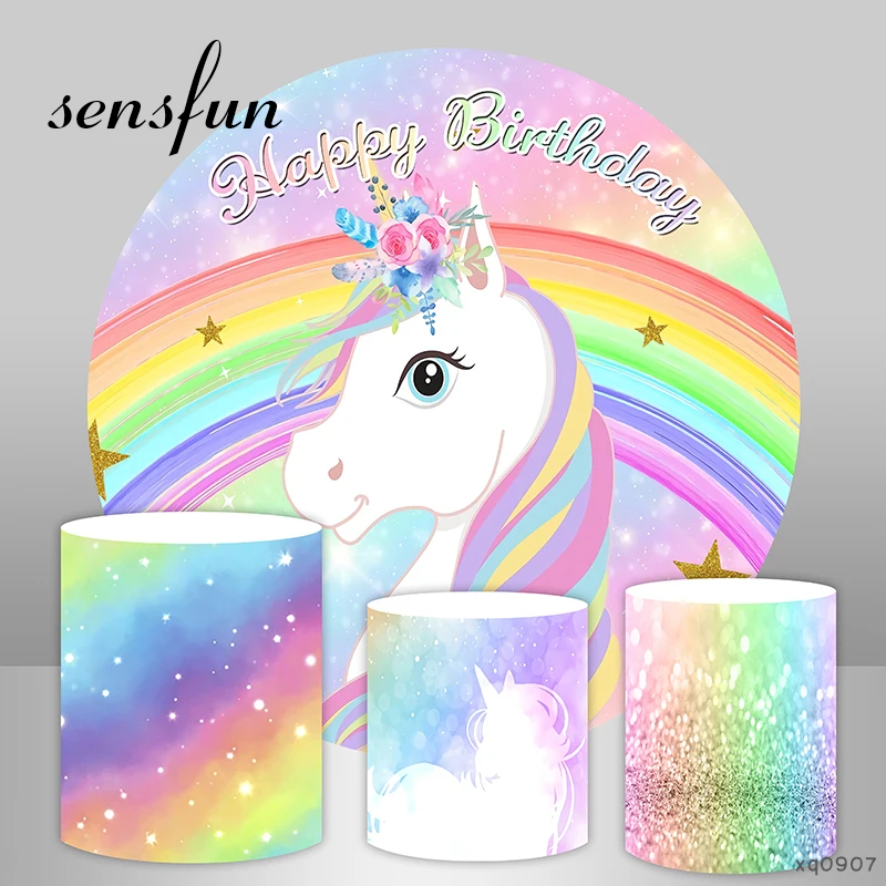 Sensfun Rainbow Unicorn Party Round Backdrops For Photography Bokeh Girls Birthday Circle Backgrounds Photo Studio Plinth Covers Background Aliexpress Sensfun Rainbow Unicorn Party Round Backdrops For Photography Bokeh Girls Birthday Circle Backgrounds Photo Studio Plinth Covers Background Aliexpress