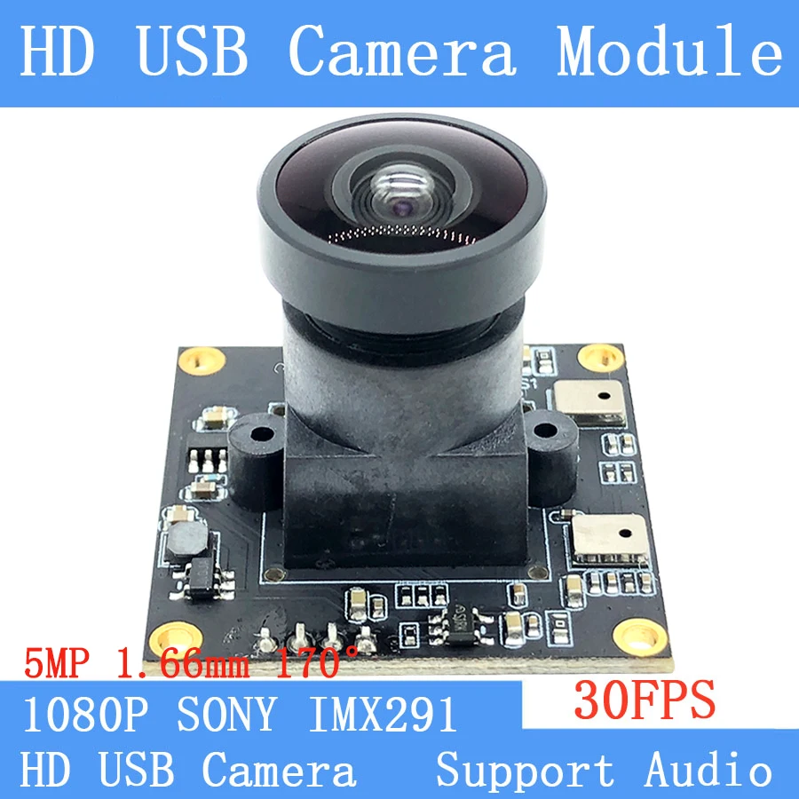 USB Camera Module 30FPS Star Light Low illumination Wide View Angle Sony IMX291 2MP Full HD1080P Webcam UVC Surveillance camera