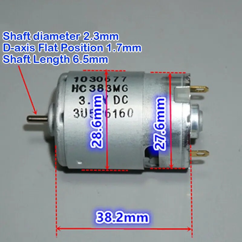 JOHNSON Micro 380-HC383MG Motor DC 3V-4.2V 21000RPM High Speed DIY Electric Tool 