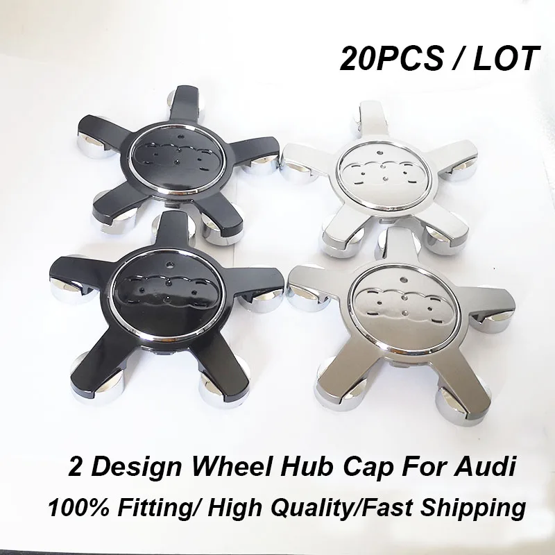 

20pcs 135mm 5claws car center cap logo car wheel center hub cap emblem badge for A1 A2 A3 A4 A5 A6 A7 A8 Q1 Q3 Q5 Q7 TT R8