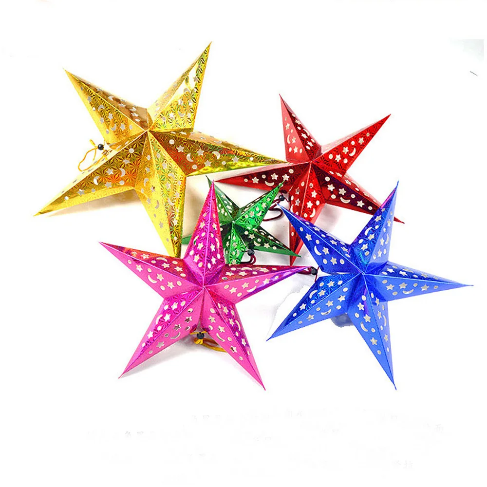 6pcs 90cm size Five-pointed Star Christmas Pendant for Drop Ornaments Ceiling Decorative