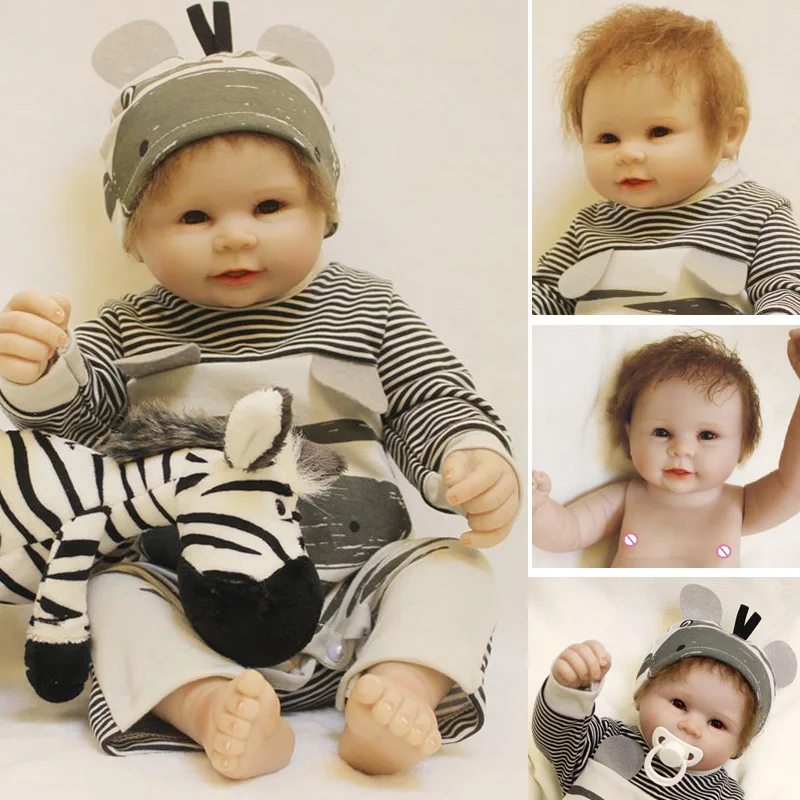 Bebes reborn com corpo de silicone menino 22 &quot55 см настоящие силиконовые куклы для маленьких