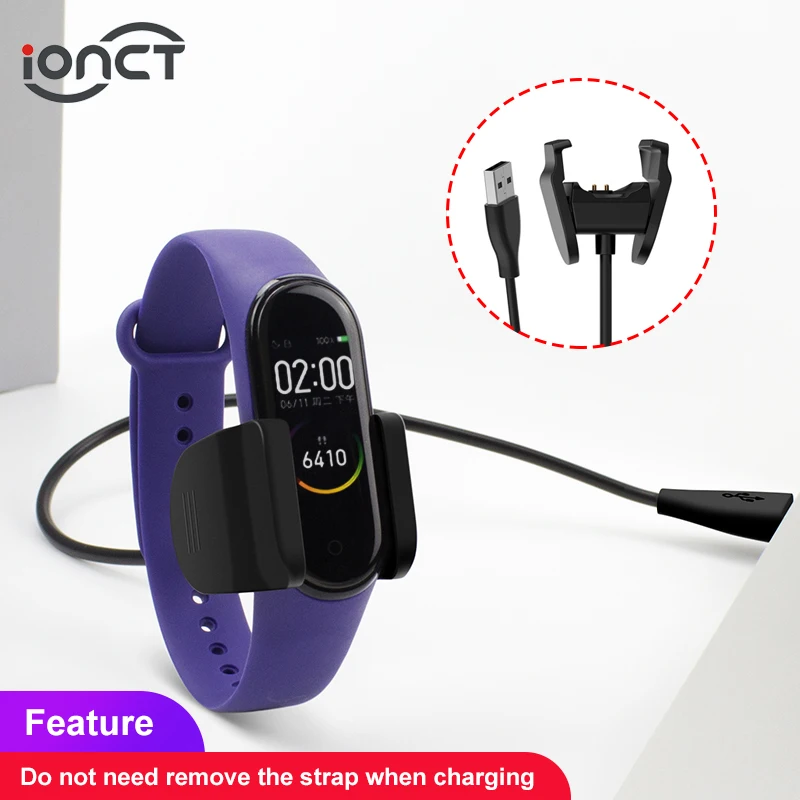  IONCT 1 м USB кабель для зарядки Xiaomi Mi Band 4 зарядное устройство разборка-бесплатный адаптер Mi Band 5 зарядка MiBand 4 NFC кабель для зарядки 