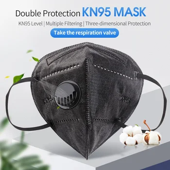 

Reusable KN95 Mask Face Mask Respirator Mask 5 Layer Protective Anti-dust Anti-fog Mask Face Protective With Breathing Valve