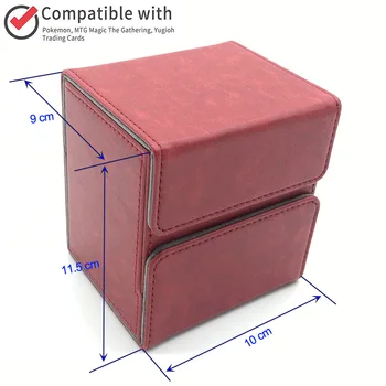 

Magic Pokemon/YuGiOh Trading Card Deck Case for Magic/Pokemon/YuGiOh Trading Card mtg Deck Box: Wine Red