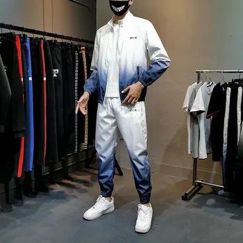 

Men's casual suit sportswear breathable quick dry new cardigan trousers two-piece set Autumn winter comprehensive training suit