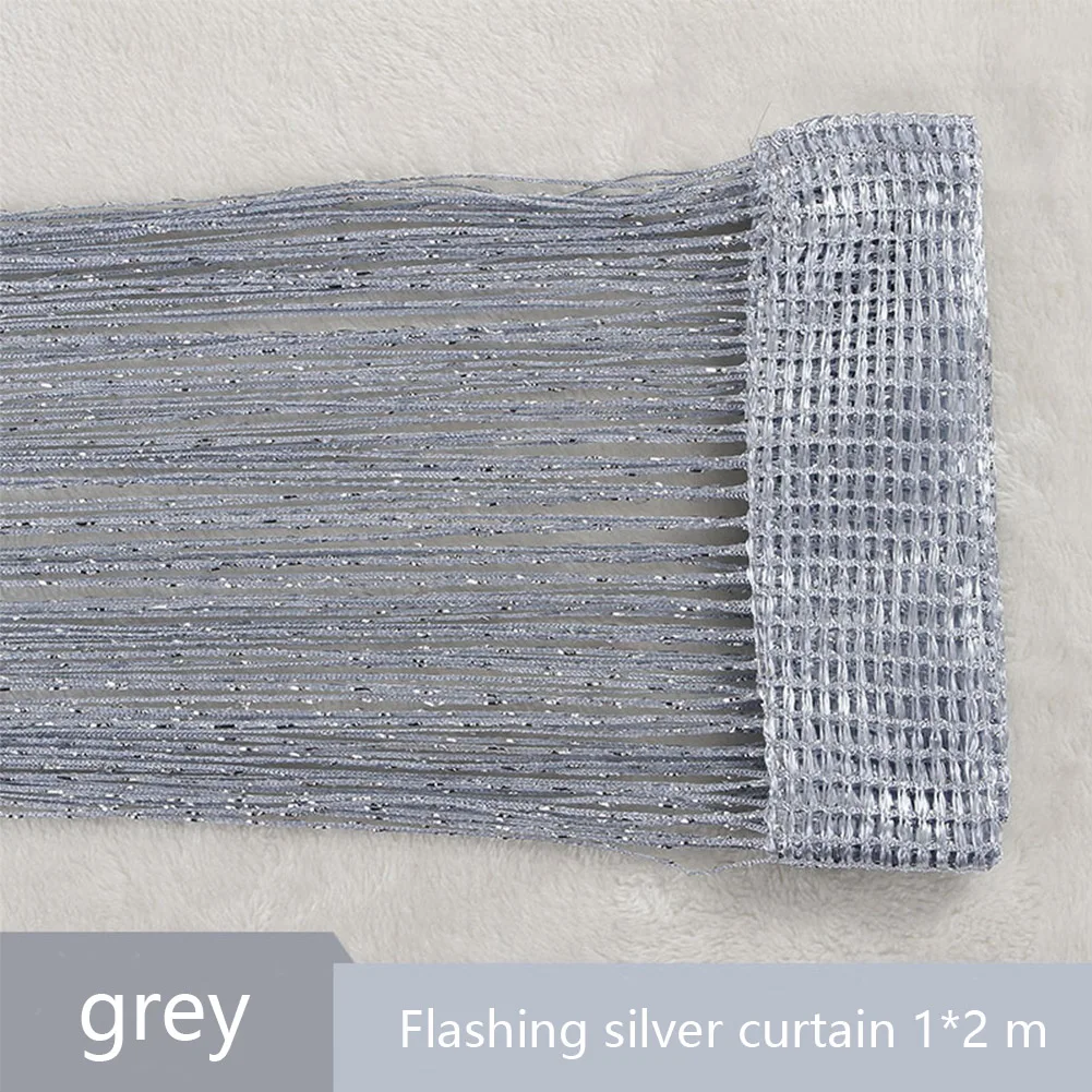 Shiny grey-1x2 Струнная занавеска блестящая кисточка линия занавес s оконная дверь делитель драпировка Декор для гостиной подзор - Цвет: Shiny grey-1x2