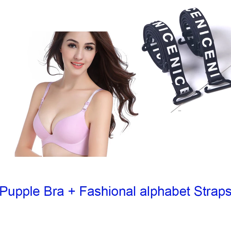 Pink and strap Заводские Бесшовные бюстгальтеры для женщин, бюстгальтер пуш-ап без косточек, бюстгальтер без косточек, женское нижнее белье, нижнее белье, Прямая поставка, изготовление на заказ - Цвет: Pink and strap